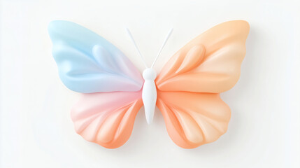 A beautifully crafted butterfly decor in pastel colors showcases a unique design on a plain background, ideal for enhancing any room&rsquo;s aesthetic appeal