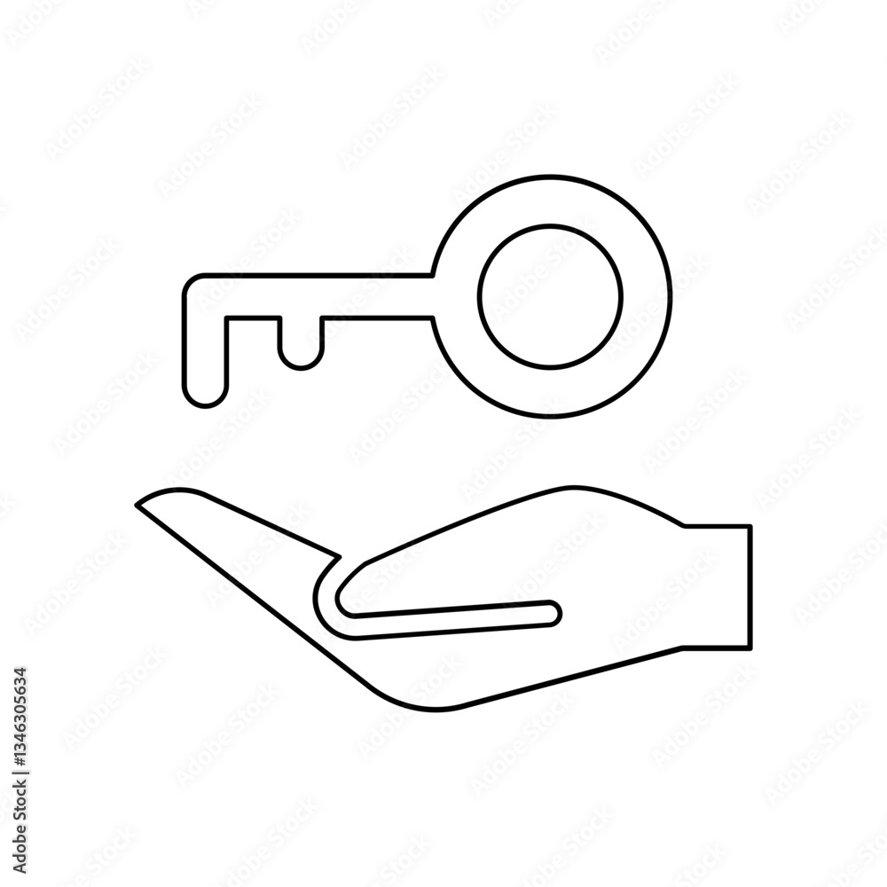 Poster password icon in line style