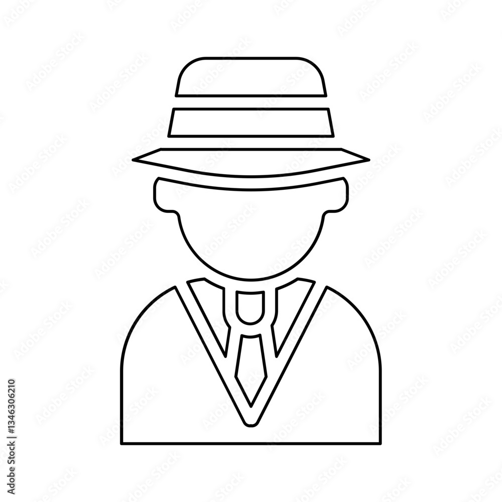 Poster hacker icon in line style