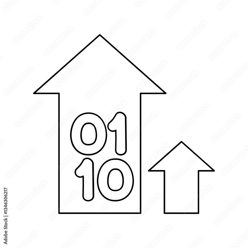Poster hacker icon in line style