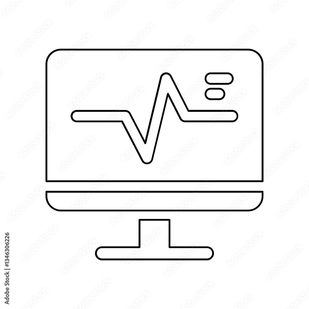 Poster computer security icon in line style
