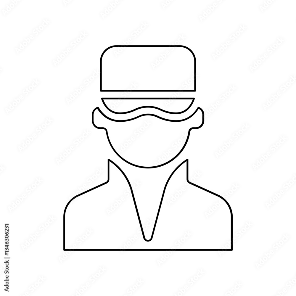 Poster hacker icon in line style