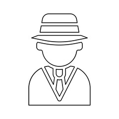 Hacker icon in line style