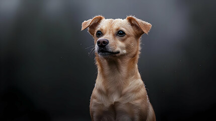 Closeup Portrait Of Wet Brown Dog