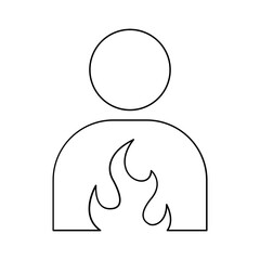 Acid reflux icon in line style
