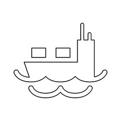 Obraz premium Cargo ship icon in line style