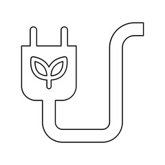 Eco power icon in line style