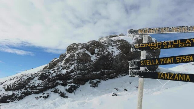Incredible View of Stella Point near the Uhuru Peak Summit of Mount Kilimanjaro National Park