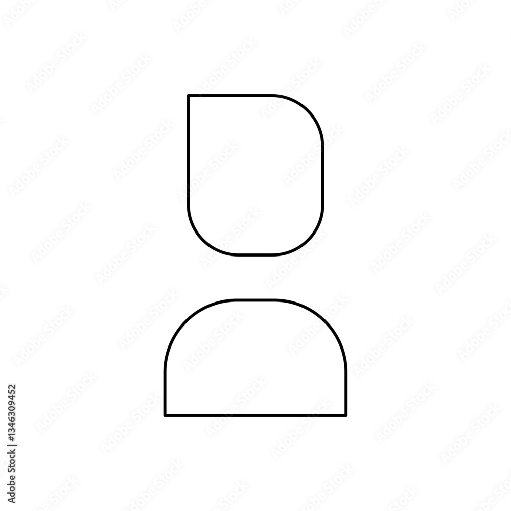 Poster man icon in line style