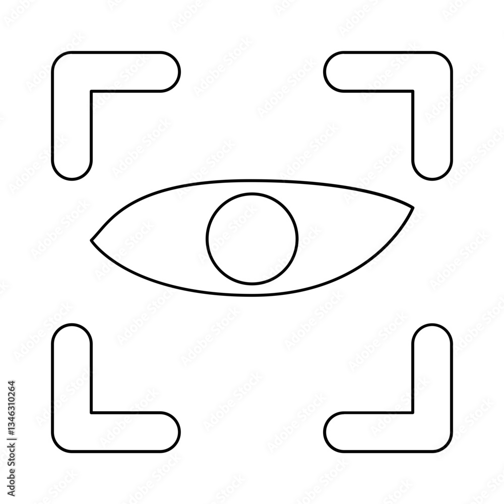 Poster eye scanning icon in line style