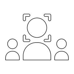 Face detection icon in line style