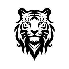 Obraz premium Stylized vector illustration of a tiger's head on a transparent background