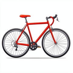 Bright Red Bicycle Design for Urban Cycling Lifestyle and Fitness Activities