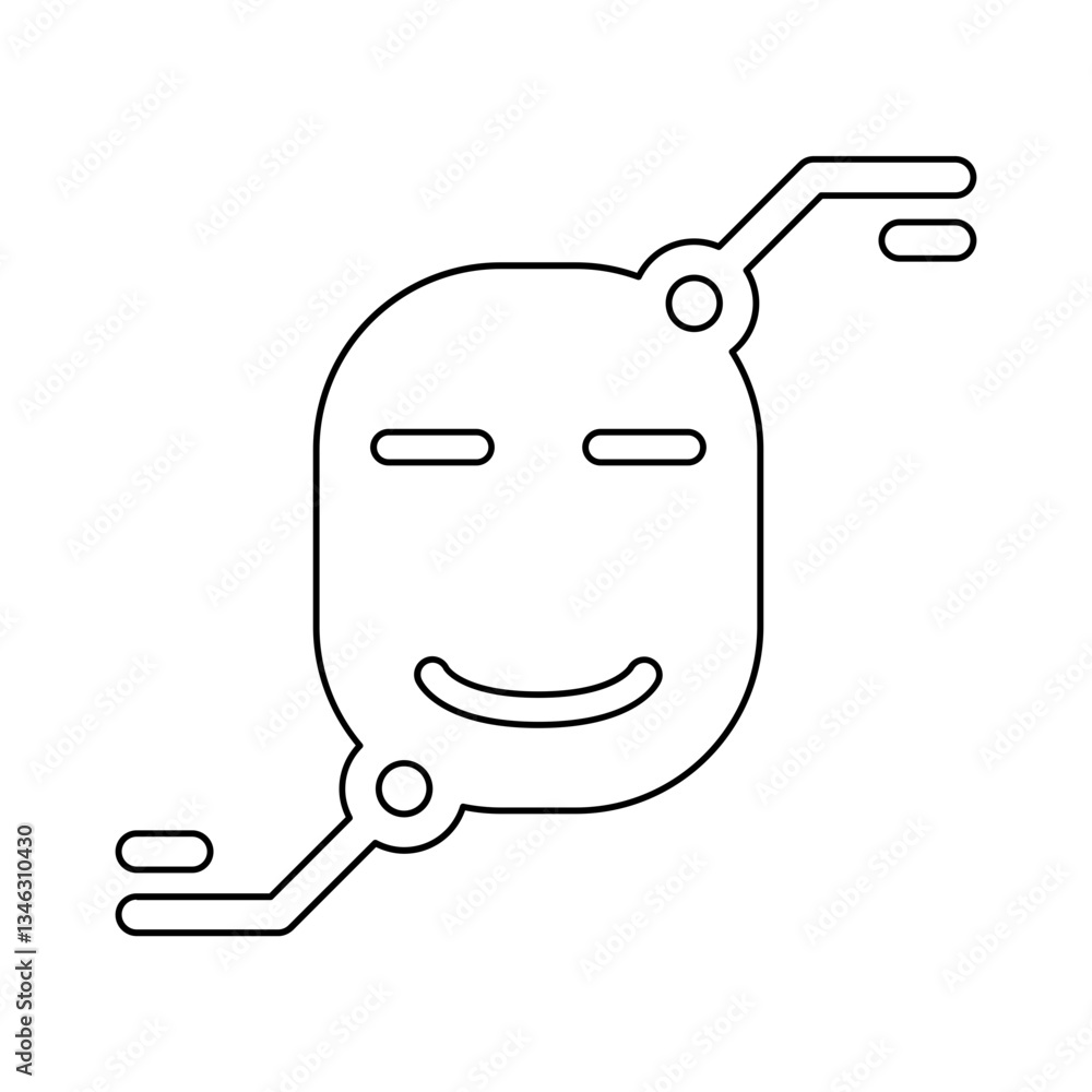 Poster face detection icon in line style