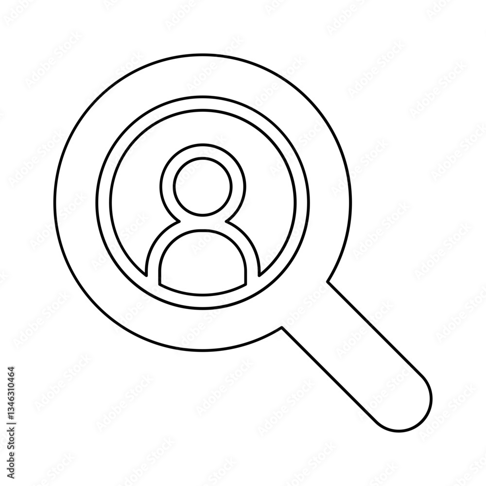 Poster face detection icon in line style