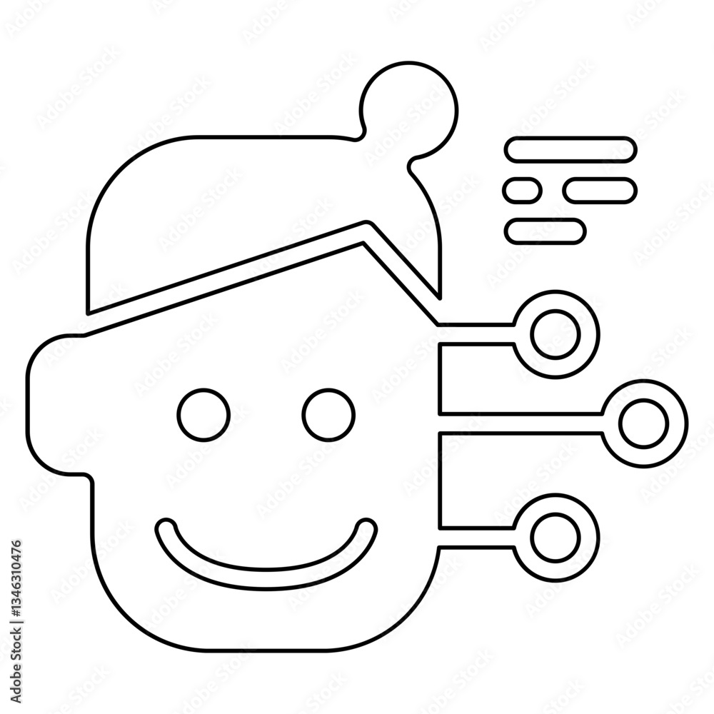Poster face detection icon in line style
