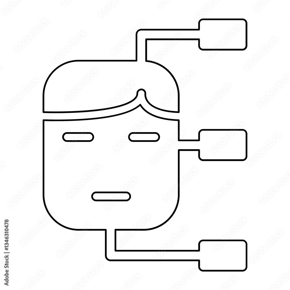 Poster face detection icon in line style