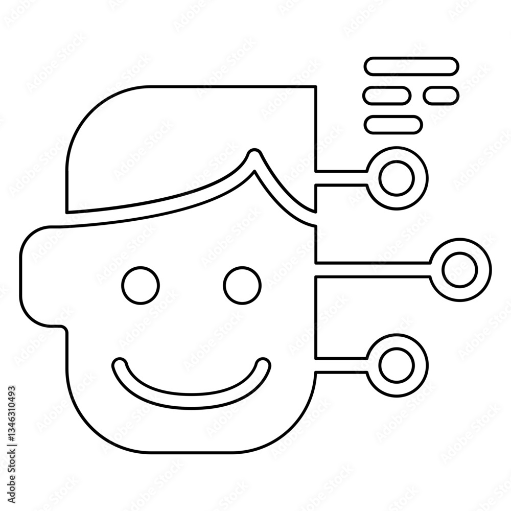 Poster face detection icon in line style