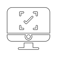 Face detection icon in line style