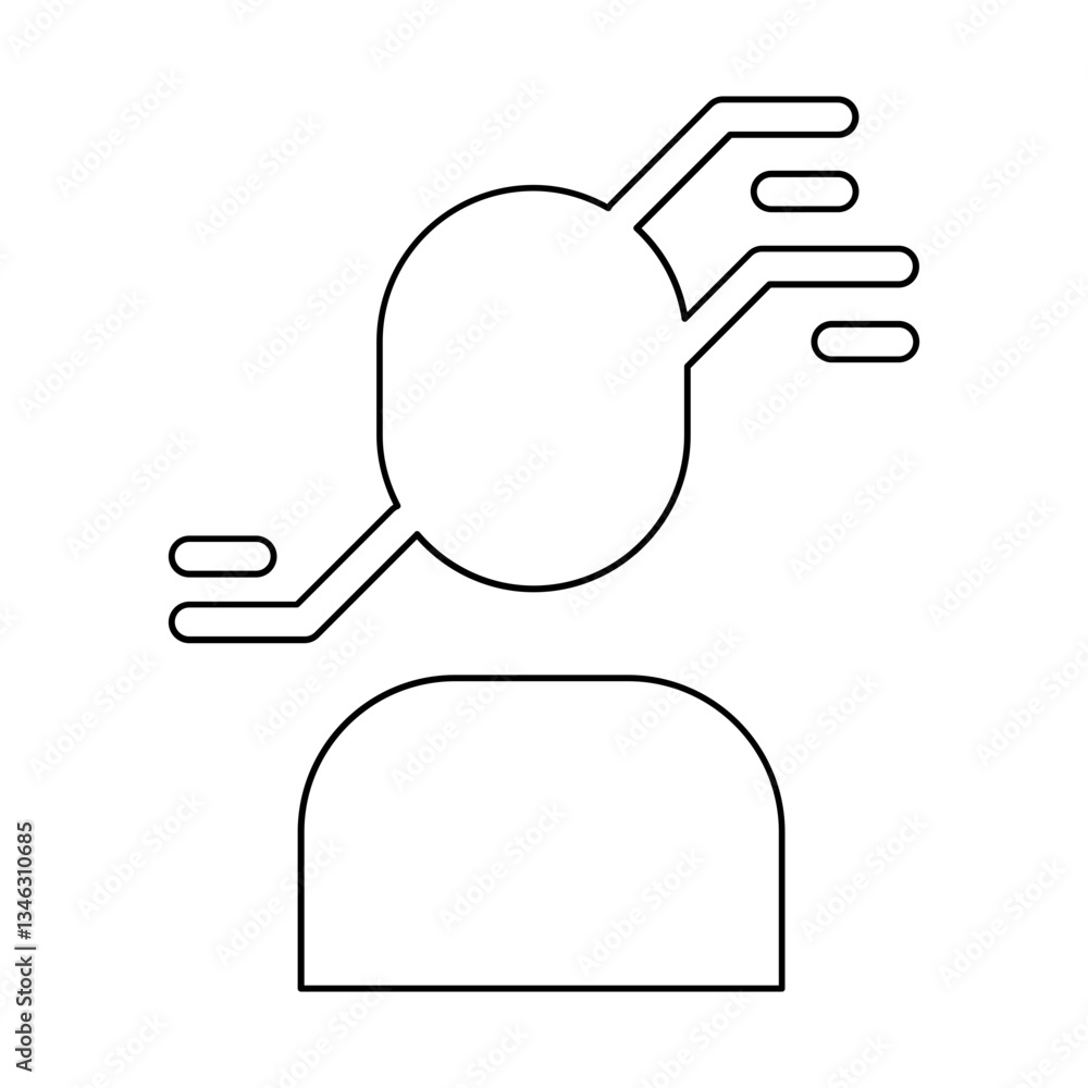 Poster face detection icon in line style
