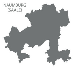 Naumburg Saale city map with boroughs grey illustration silhouette shape