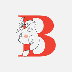 B Letter Beauty Spa Logo