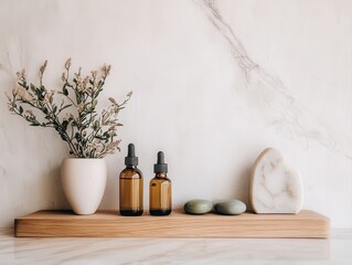Modern skincare shelf showcasing prickly pear seed oil among elegant beauty products for a fresh, vibrant look.