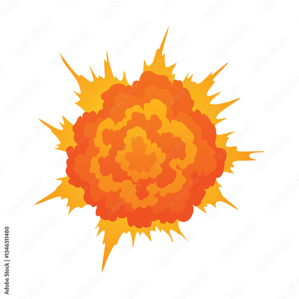 Poster explosion animation. animation for game of the explosion effect. cartoon animation for game. explodi