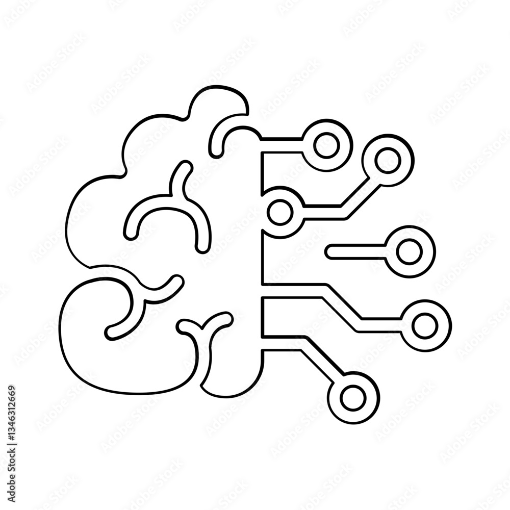 Poster ai icon in line style