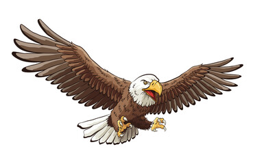American eagle, national symbol. American colorful proud eagle on white background. Vector design illustration