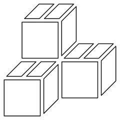 Boxes icon in line style
