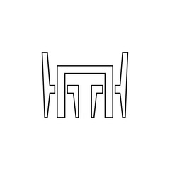 Dining table icon in line style