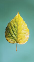 A floating mustard green leaf, digitally enhanced details, perfectly sharp, ultra-HD quality, simple background