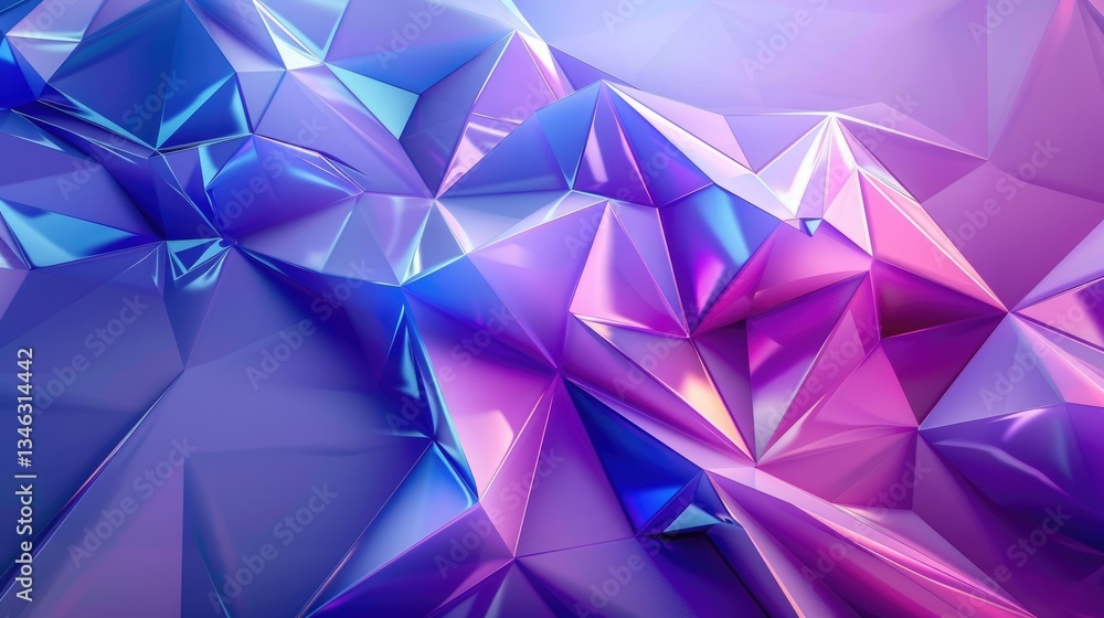 Aufkleber abstract geometric shapes in shades of purple and blue. 3d design background. background image of 3d