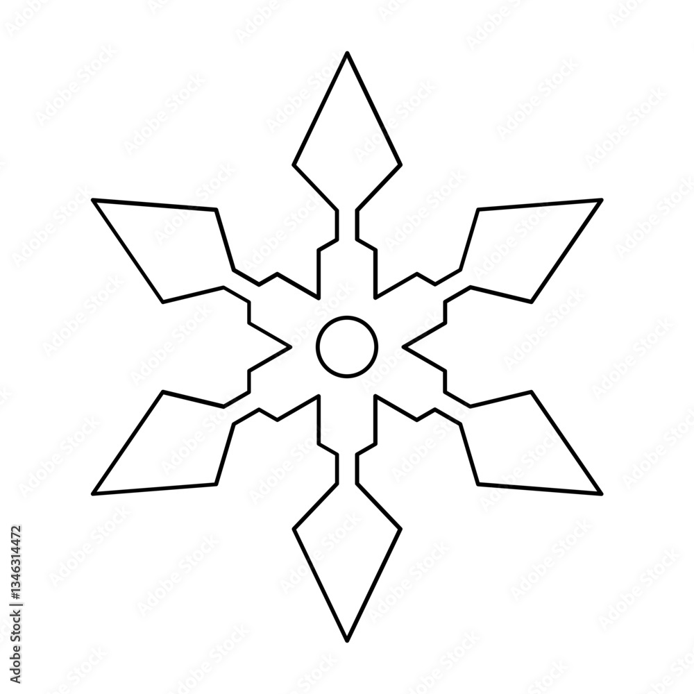 Poster snowflake icon in line style