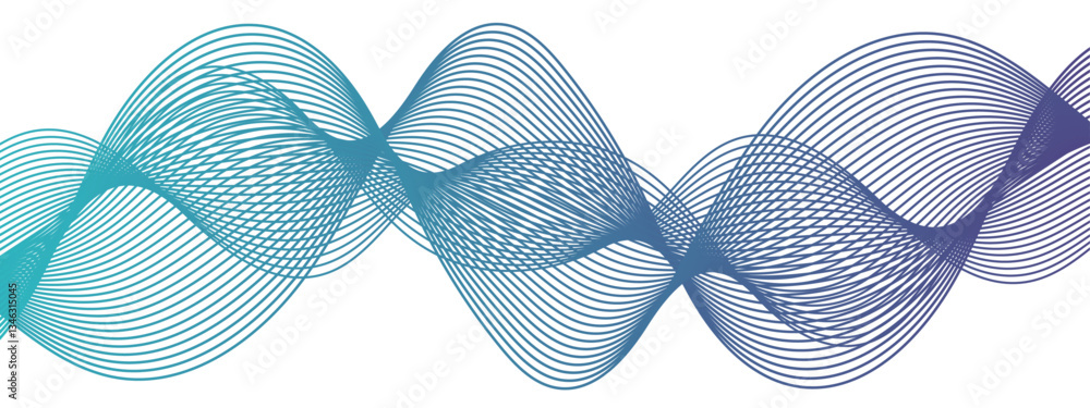 Poster abstract wavy banner with flyer curved flow lines. wavy stripes on a white background isolated & cre