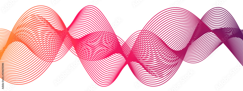 Poster abstract wavy banner with flyer curved flow lines. wavy stripes on a white background isolated & cre