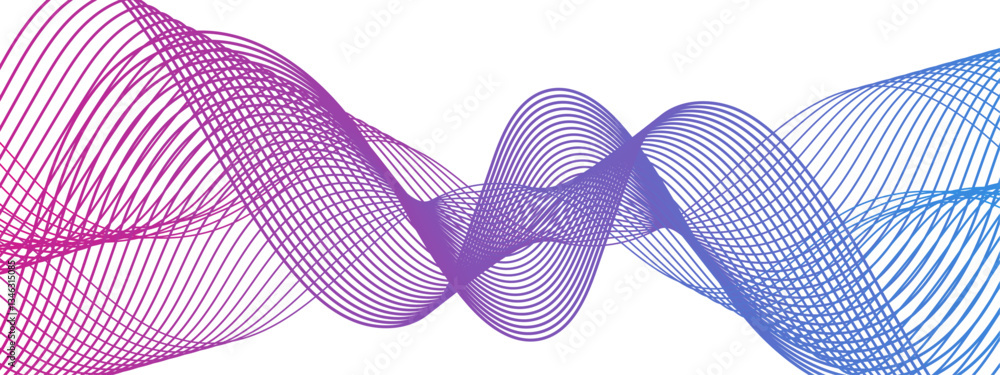 Poster abstract wavy banner with flyer curved flow lines. wavy stripes on a white background isolated & cre