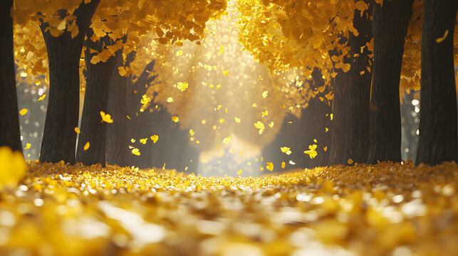 landscape, nature, sky, trees, season, weather, clouds，autumn, travel, sunlight，outdoors，horizon, hill, land, sky，water, ocean, autumn, tree, forest, fall, yellow, leaves, leaf, park, sun, orange, fol