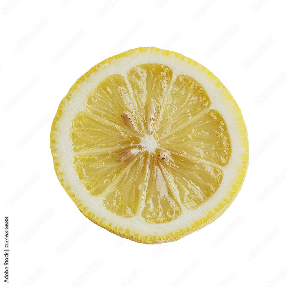 Aufkleber The image of a lone lemon is set against a transparent backdrop, produced by generative stock
