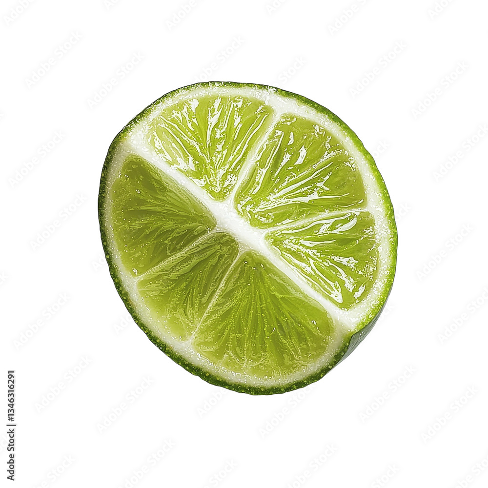 Poster A transparent background showcases isolated lime slices created with generative AI technology