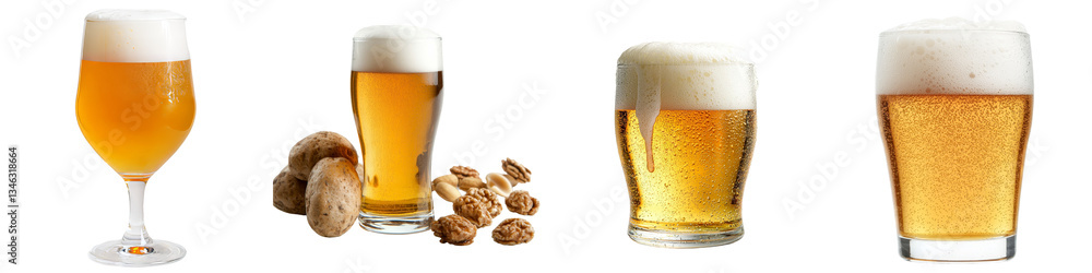Poster Generative Ai has created an image of isolated draft beer on a transparent background