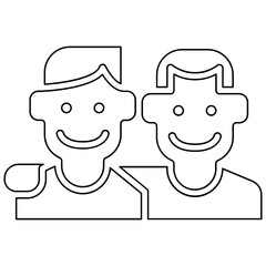 Gay couple icon in line style