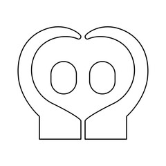Love icon in line style