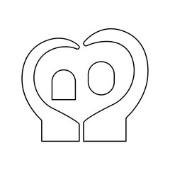 Love icon in line style