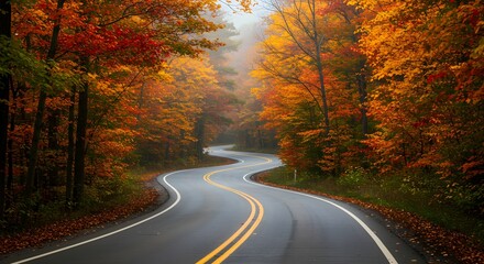 Fototapeta premium road in autumn