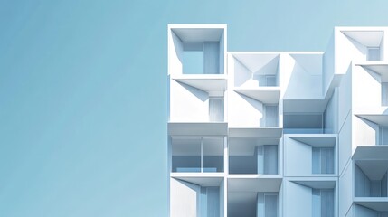 Modern Architecture, White Building, Daylight, Cityscape, Stock Photo