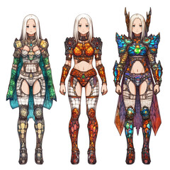 Naklejka premium Anime girls(Game PNG)