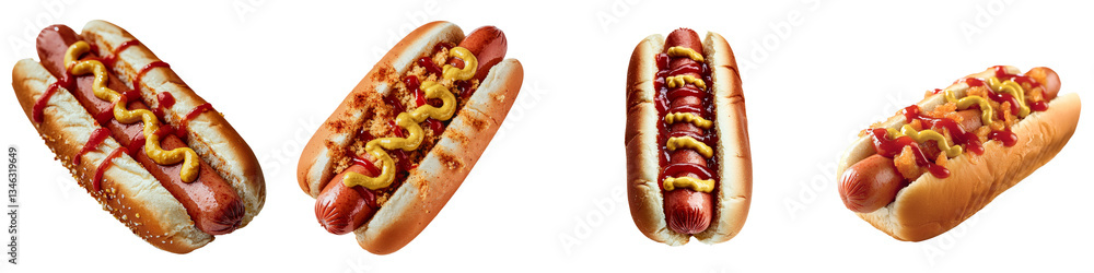 Aufkleber transparent background with an isolated hot dog produced by generative ai