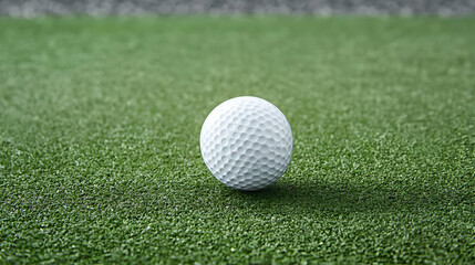 Golf Ball On Artificial Green Grass
